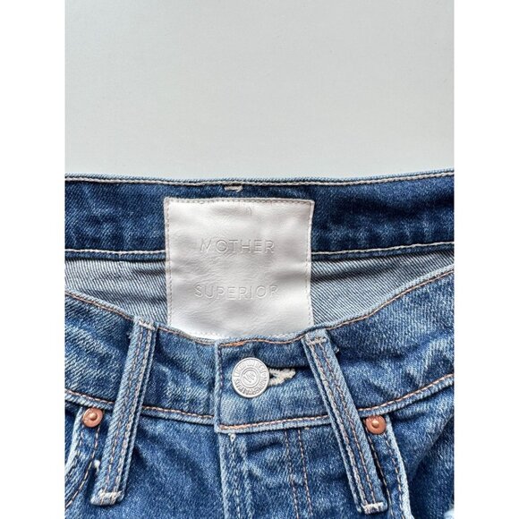 MOTHER The Tomcat Roller Chew The Sweetest Treat Cropped Wide Leg Jeans, Size 23 - Picture 12 of 15